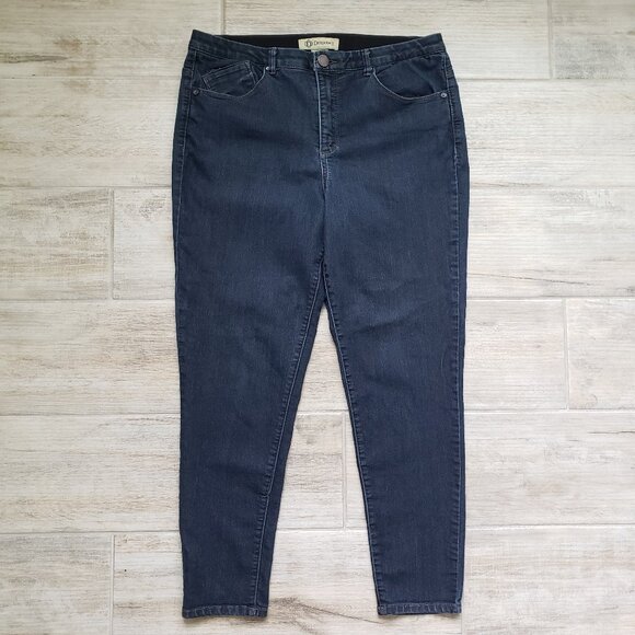 Democracy Jeans Women's Skinny Dark Wash Tapered Ankle Ab Solutions Band 12 - Picture 1 of 6